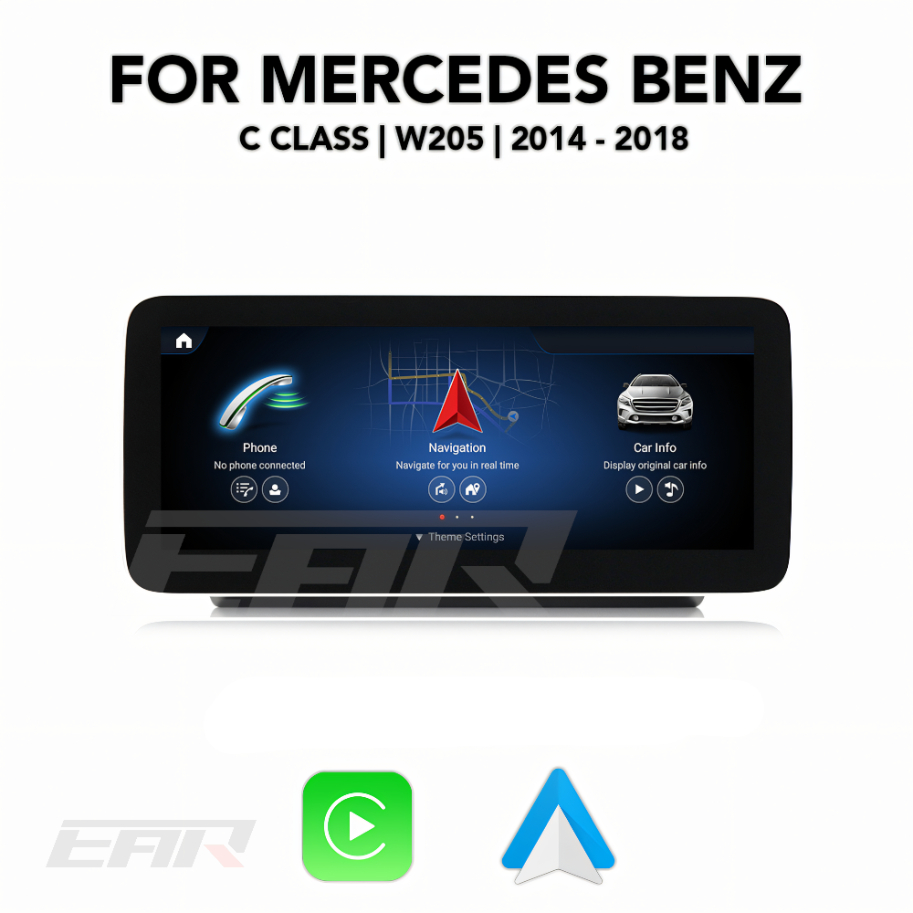 Mercedes Benz C Class Android 13.0 (W205/C205/A205/S205) Multimedia 10.25"/12.3" Touchscreen Display + Built-In Wireless Carplay & Android Auto | 2014 - 2018 | LHD/RHD