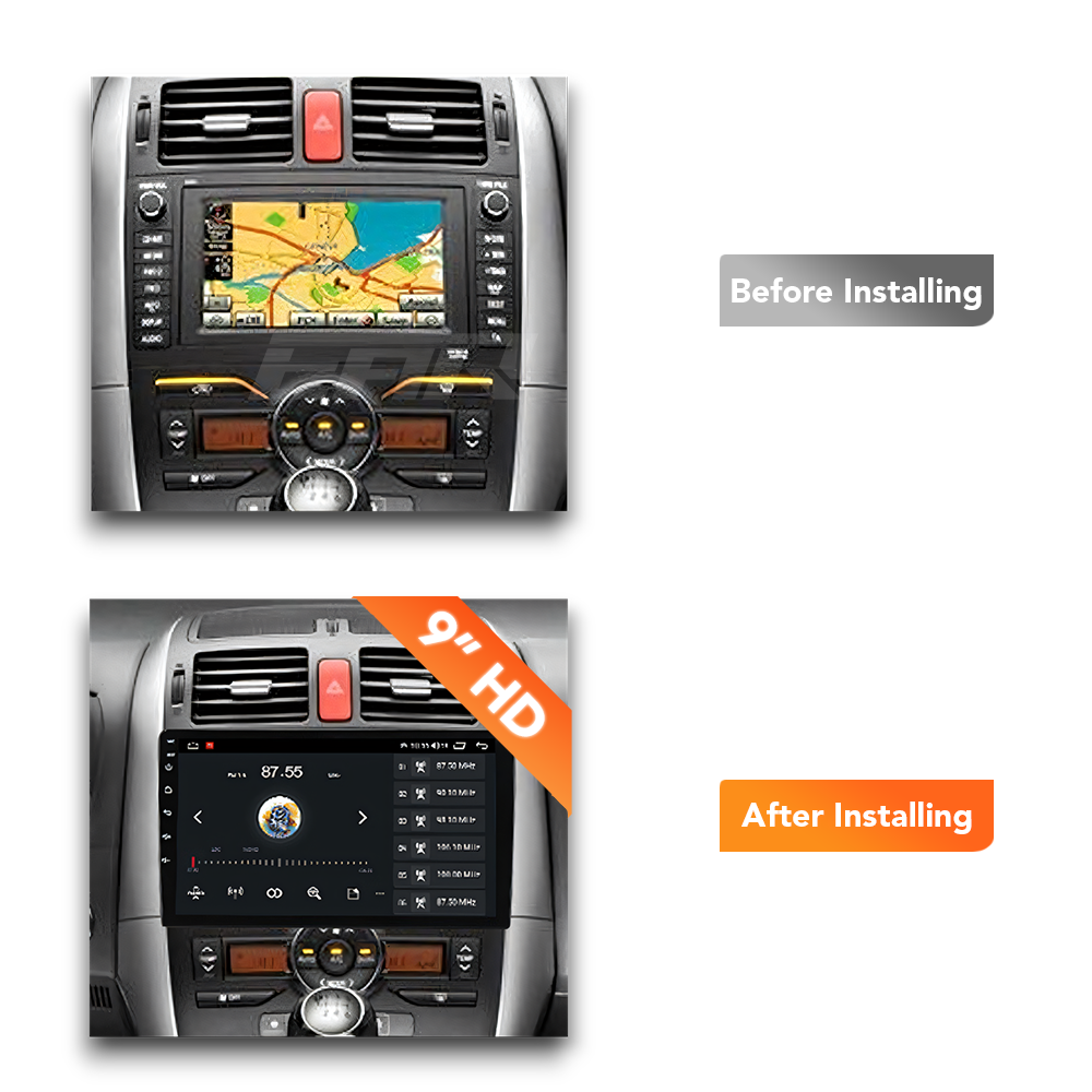 Toyota Corolla Hatchback (Auris) (2006 - 2011) Multimedia 9" Touchscreen Display + Built-In Wireless Carplay & Android Auto