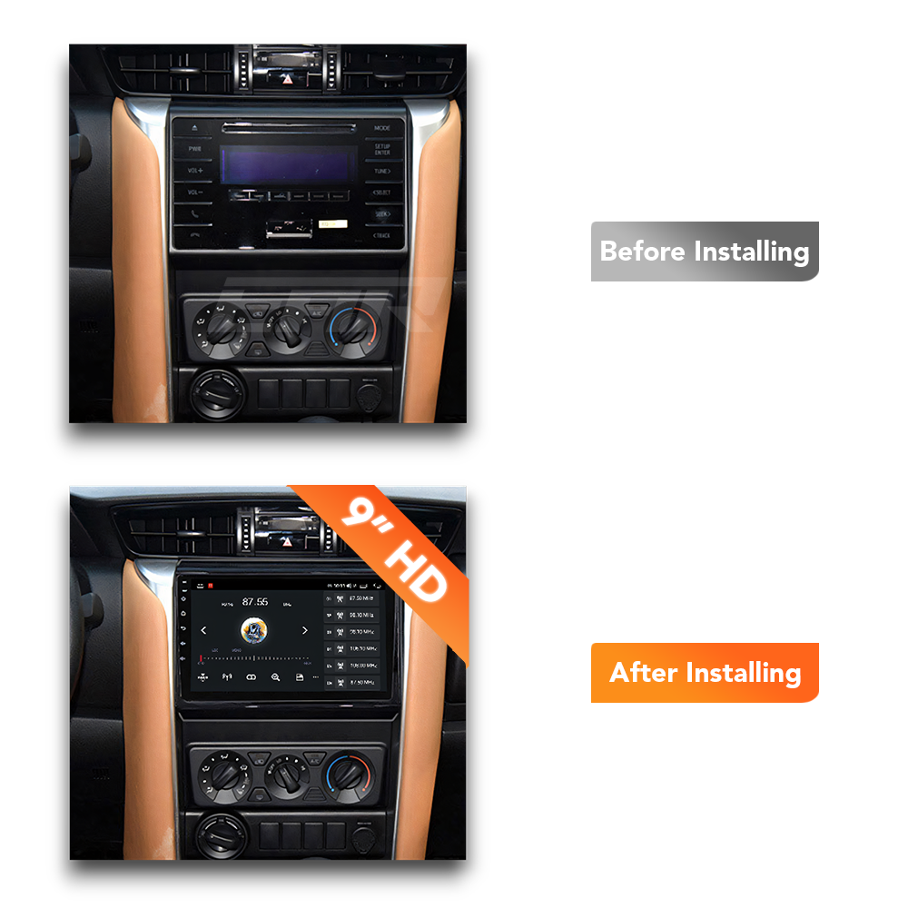 Toyota Fortuner (2015 - 2020) Multimedia 9" Touchscreen Display + Built-In Wireless Carplay & Android Auto