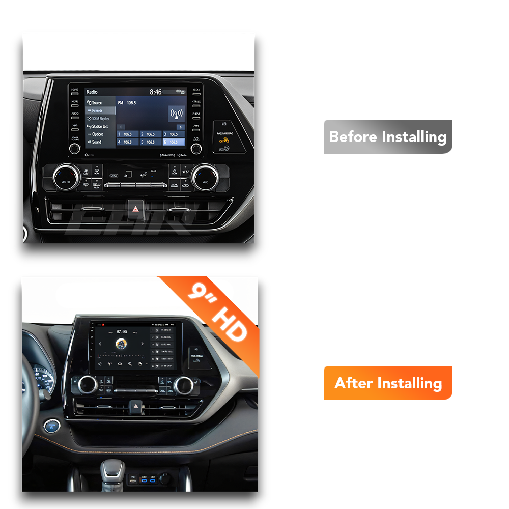 Toyota Highlander/Kluger (2022+) Multimedia 9" Touchscreen Display + Built-In Wireless Carplay & Android Auto