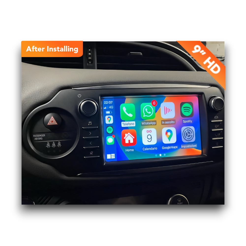 Toyota Yaris (2012 - 2017) Multimedia 9" Touchscreen Display + Built-In Wireless Carplay & Android Auto